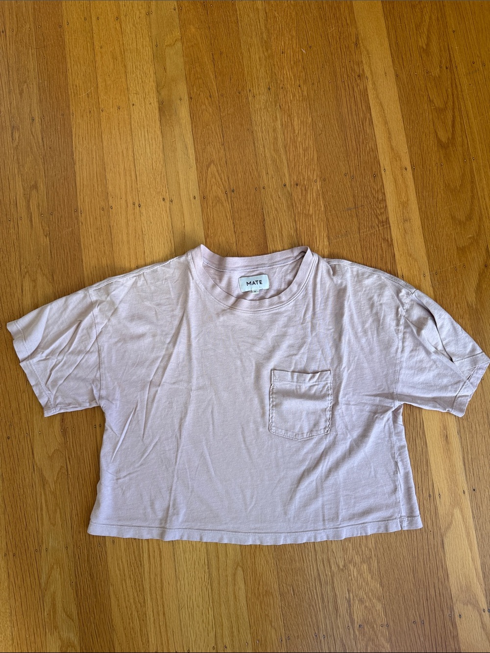 MATE the label cropped nude t shirt size small